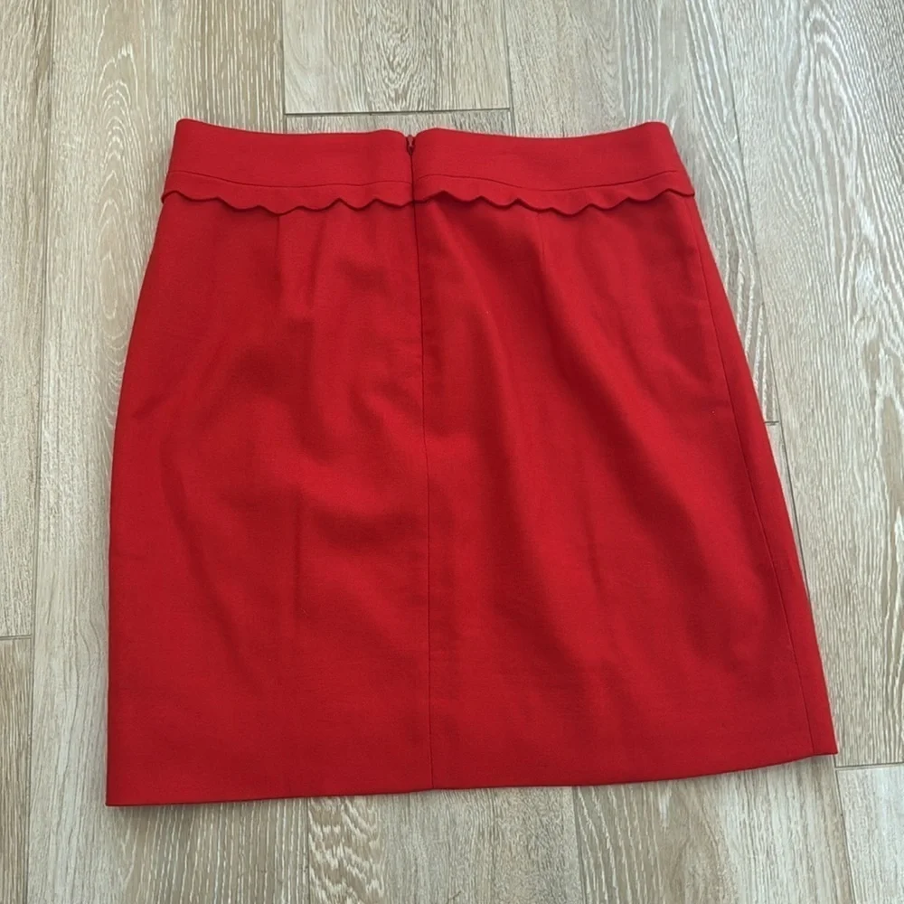 J Crew Red Wool Mini Skirt 0